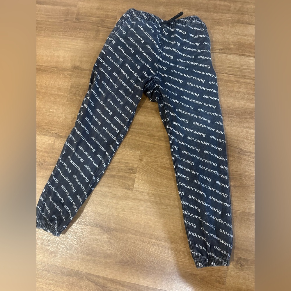 Alexander Wang Black and White Logo  Pants